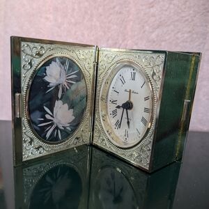 Elegant Gold and Silver Folding Clock